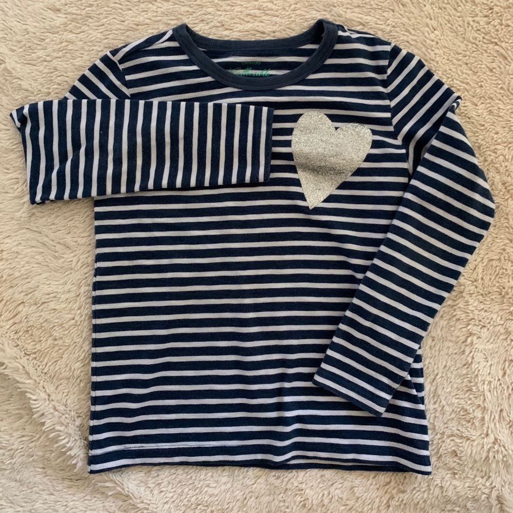 Crewcuts size 8 silver heart tee